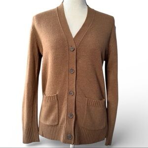 Jenni Kayne Everyday Wool Cashmere Cardigan Camel Tan XS